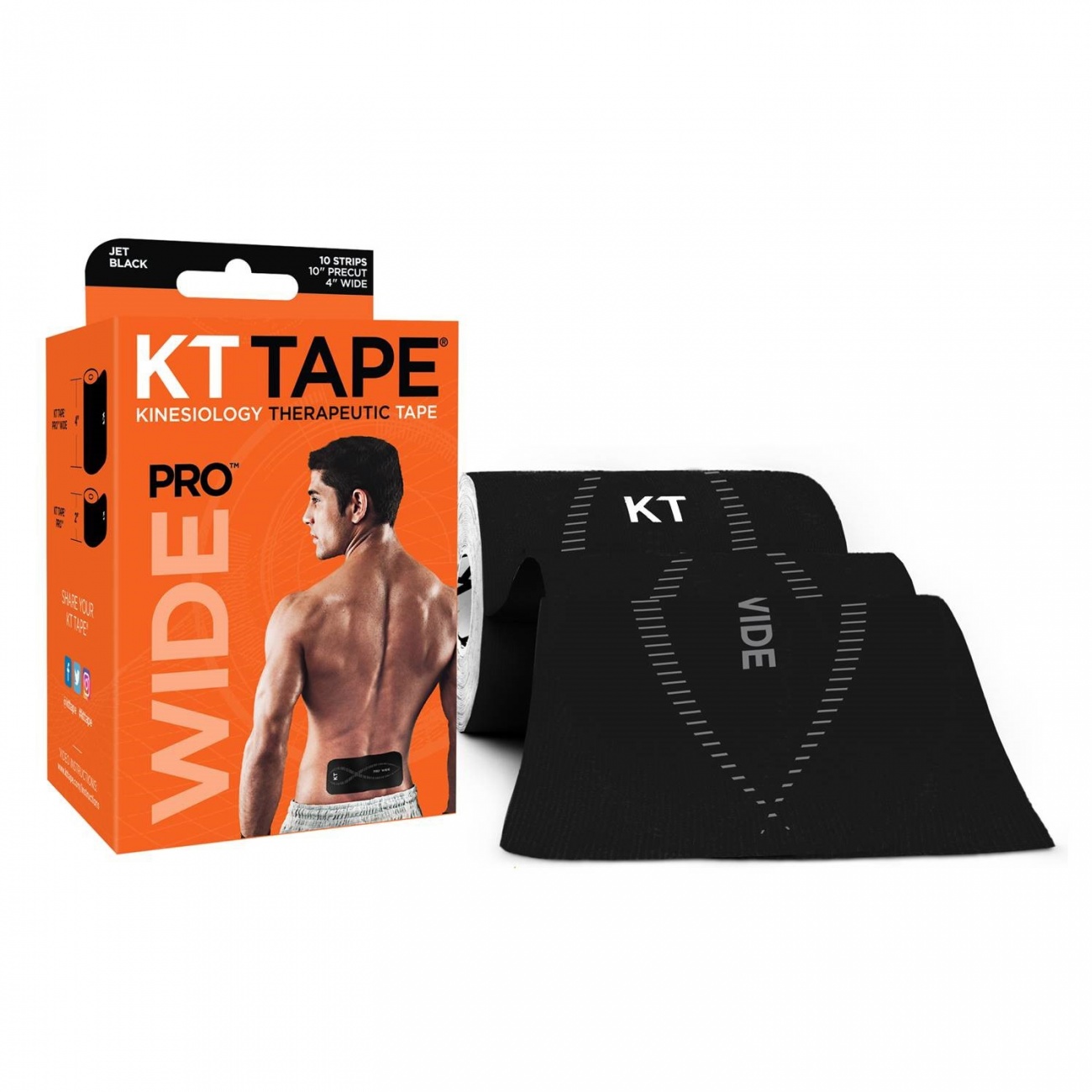 KT Tape Pro Wide Jet Black Box and Roll MAIN