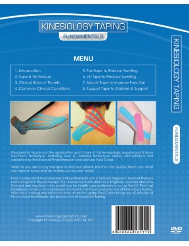 Kinesiology Taping Fundamentals DVD - Back Cover