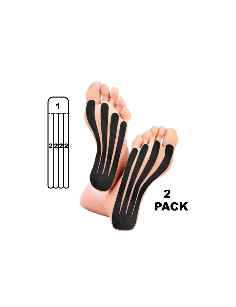 Kindmax Precut Foot Kinesiology Tape - Black